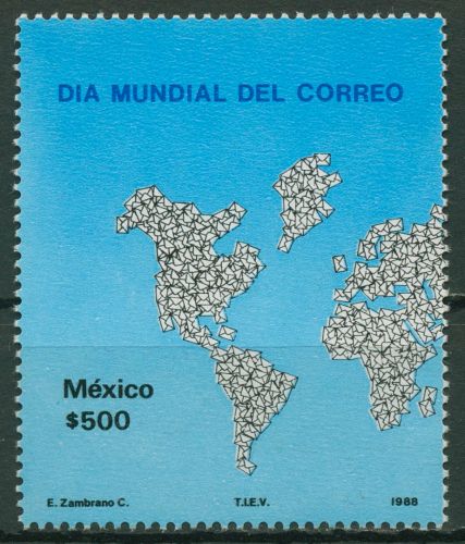 Mexiko 1988 Weltposttag, Landkarte 2100 postfrisch