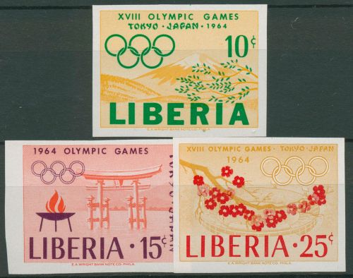 Liberia 1964 Olympische Sommerspiele Tokio 623/25 B postfrisch