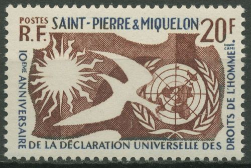Saint-Pierre et Miquelon 1958 Erklärung der Menschenrechte 389 postfrisch