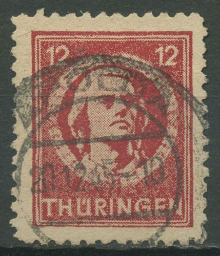 SBZ Thüringen 1945 Freimarke Vollgummierung 97 AX aw gestempelt geprüft