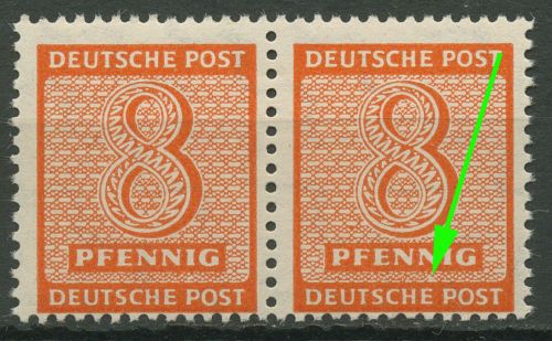 SBZ West-Sachsen Freimarken Ziffern mit Plattenfehler 130 Y w I postfrisch