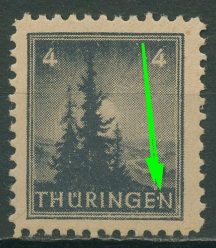 SBZ Thüringen Freimarke mit Plattenfehler 93 AY y VI postfrisch