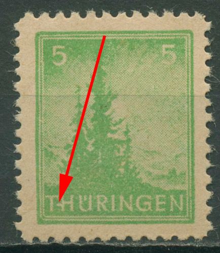 SBZ Thüringen Freimarke mit Plattenfehler 94 AY ay III postfrisch