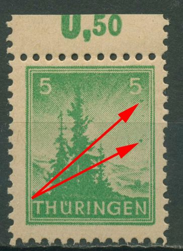 SBZ Thüringen Freimarke mit Plattenfehler 94 AX bt IV postfrisch
