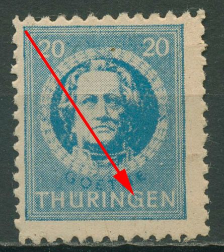 SBZ Thüringen Freimarke mit Plattenfehler 98 AY z1 II postfrisch