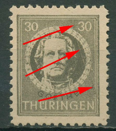SBZ Thüringen 1945 Freimarke mit Plattenfehler 99 AX aw PF ? postfrisch