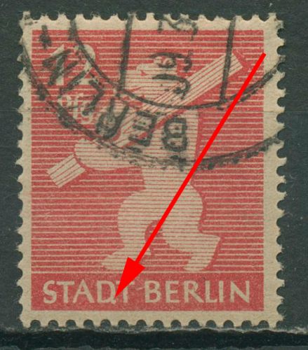 SBZ Berlin & Brandenburg 1945 Freimarke m. Plattenfehler 5 AA waz III gestempelt