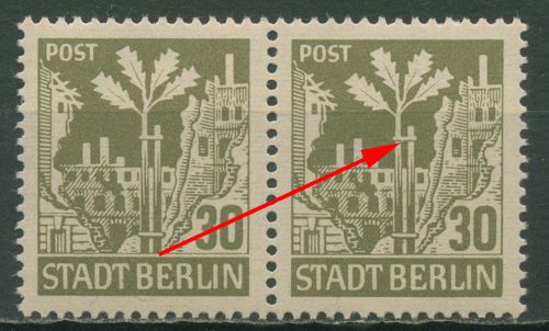 SBZ Berlin & Brandenburg 1945 Freimarke Plattenfehler 7 Aa wbz f 33 postfrisch