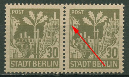 SBZ Berlin & Brandenburg 1945 Freimarke Plattenfehler 7 Aa waz f 43 A postfrisch