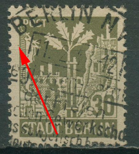 SBZ Berlin & Brandenburg 1945 Freimarke Plattenfehler 7 Aa wbz f46B TOP-Stempel