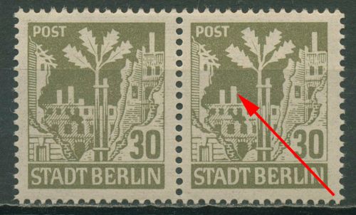 SBZ Berlin & Brandenburg 1945 Freimarke Plattenfehler 7 Aa wbz f 54 postfrisch