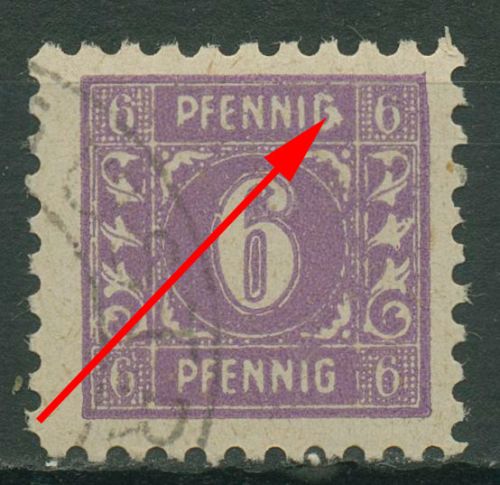 SBZ Mecklenburg-Vorpommern Freimarke mit Plattenfehler 9 d X gestempelt