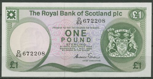 Schottland Royal Bank of Scotland 1 Pound 1972, KM 336 a, kassenfrisch (K589)