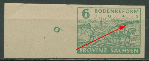 SBZ Provinz Sachsen 1945 Bodenreform Plattenfehler 85 wb II postfrisch geprüft