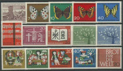 Bund 1962 Jahrgang komplett (375/89) postfrisch (SG98466)