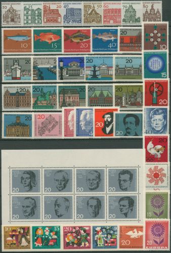 Bund 1964 Jahrgang komplett (412/61, Block 3) postfrisch (SG98468)