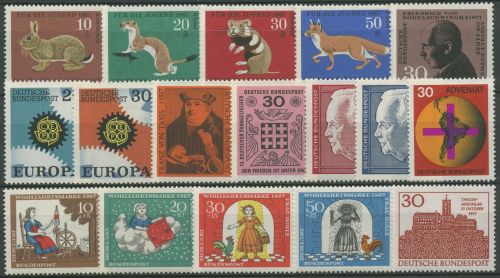 Bund 1967 Jahrgang komplett (529/45) postfrisch (SG98471)