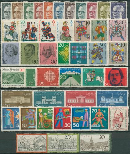 Bund 1970 Jahrgang komplett (612/57) postfrisch (SG98474)