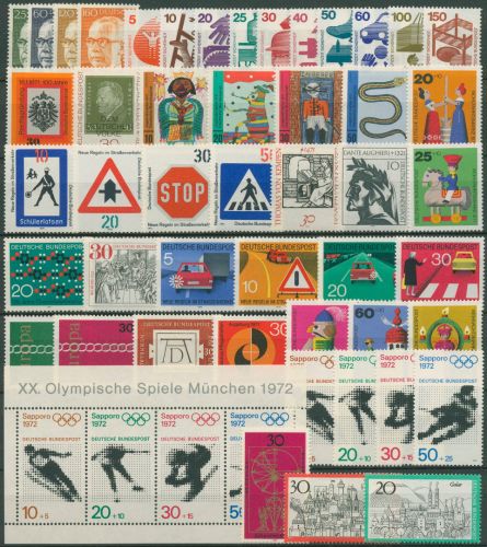 Bund 1971 Jahrgang komplett (658/09, Block 6) postfrisch (SG98475)