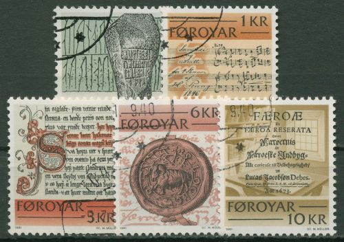 Färöer 1981 Historische Schriften 65/69 gestempelt