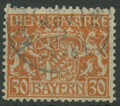 Bayern Dienstmarken 1916/17 Bayerisches Staatswappen D 22 x gestempelt