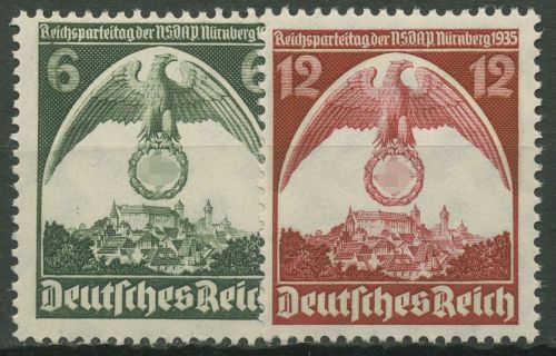 Deutsches Reich 1935 Reichsparteitag Nürnberg 586/87 X postfrisch