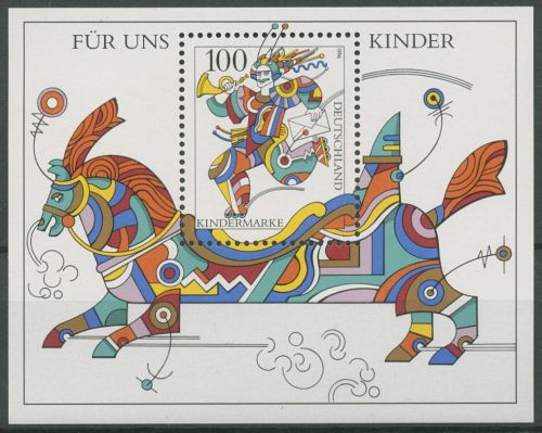 Bund 1996 Für uns Kinder Postreiter Block 35 postfrisch (C98724)