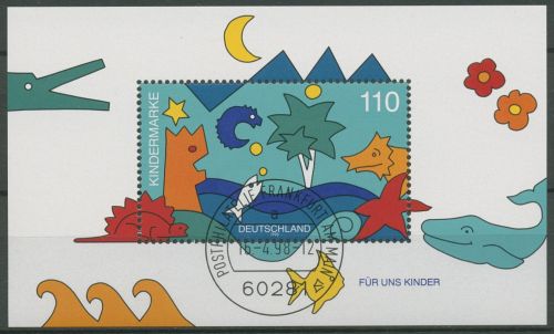 Bund 1998 Für uns Kinder Meerestiere Block 42 gestempelt (C98761)