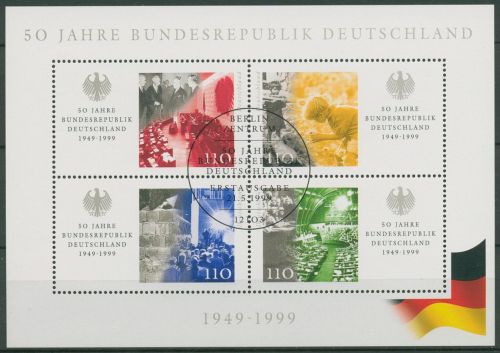 Bund 1999 Bundesrepublik Deutschland Block 49 ESST Berlin gestempelt (C98794)