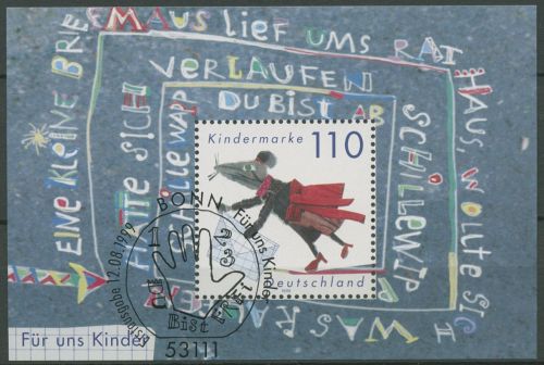 Bund 1999 Für uns Kinder Maus Brief Block 51 ESST Bonn gestempelt (C98803)