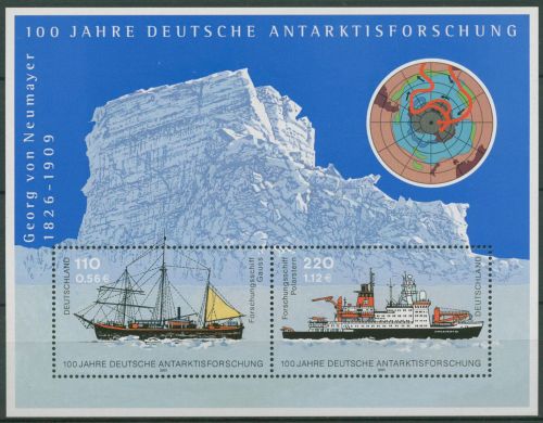 Bund 2001 Antarktisforschung Schiffe Block 57 postfrisch (C98830)
