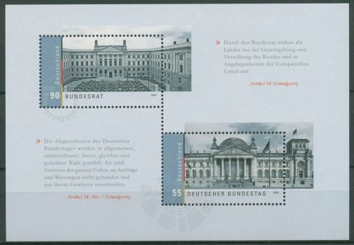 Bund 2009 Bundestag Bundesrat Reichstag Block 76 postfrisch (C98922)