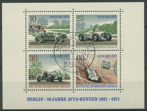 Berlin 1971 50 Jahre AVUS-Rennen Block 3 gestempelt (C99004)