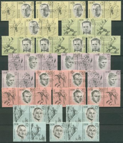DDR 1963 Gedenkstätten 958/62 ZD alle Kombinationen gestempelt (SG31158)