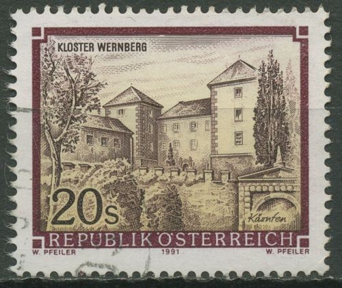 Österreich 1991 Stifte Klöster Kloster Wernberg 2025 gestempelt