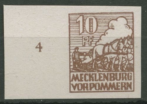 SBZ Mecklenburg-Vorpommern 1946 Abschiedsserie 35 xa linker Rand postfrisch