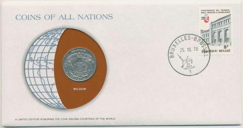 Belgien 1978 Weltkugel Numisbrief 10 Francs (N72)