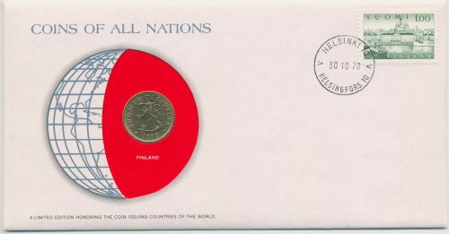 Finnland 1978 Weltkugel Numisbrief 20 Pennia (N103)