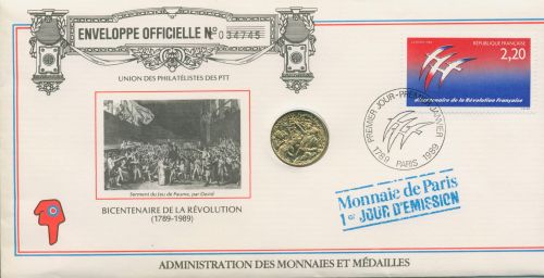 Frankreich 1989 Französische Revolution Numisbrief mit Medaille (N110)
