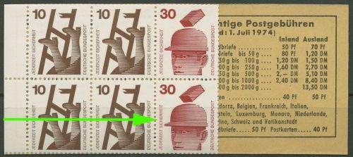 Bund 1972 MH 16 d PF II mit Plattenfehler 698 PF IV postfrisch (R7112)