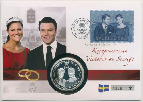 Schweden 2010 Prinzessin Victoria Numisbrief mit Gedenkmünze (N218)