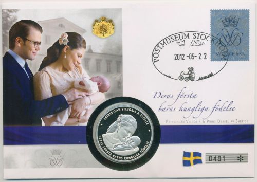 Schweden 2012 Prinz Daniel Prinzessin Victoria Numisbrief mit Gedenkmünze (N221)