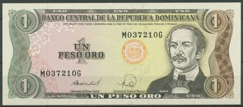 Dominikanische Republik 1 Peso 1988, KM 126 c kassenfrisch (K425)