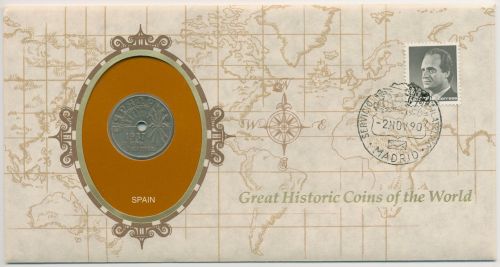 Spanien 1990 Historische Münzen Numisbrief 25 Centimos (N242)