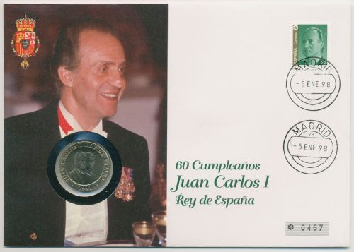 Spanien 1998 König Juan Carlos I. Numisbrief 220 Pesetas (N246)