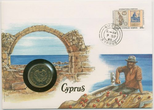 Zypern 1985 Torbogen Numisbrief 20 Cent (N259)