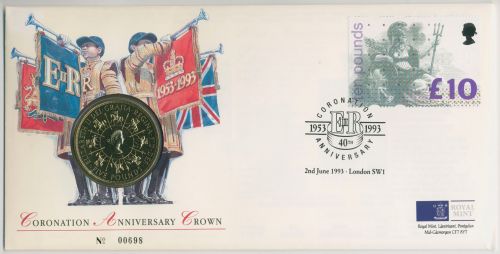 Großbritannien 1993 Königin Elisabeth II. Numisbrief 5 Pounds (N282)