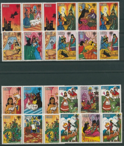 Belize 1980 Märchen Dornröschen 518/25 A Paare mit Zierfeld postfrisch