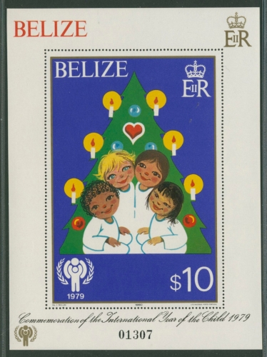 Belize 1980 Jahr des Kindes Weihnachtsbaum Block 17 postfrisch (C22508)