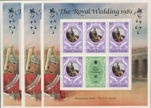 Saint Lucia 1981 Royal Wedding 543/45 C Kleinbogen postfrisch (G9506)